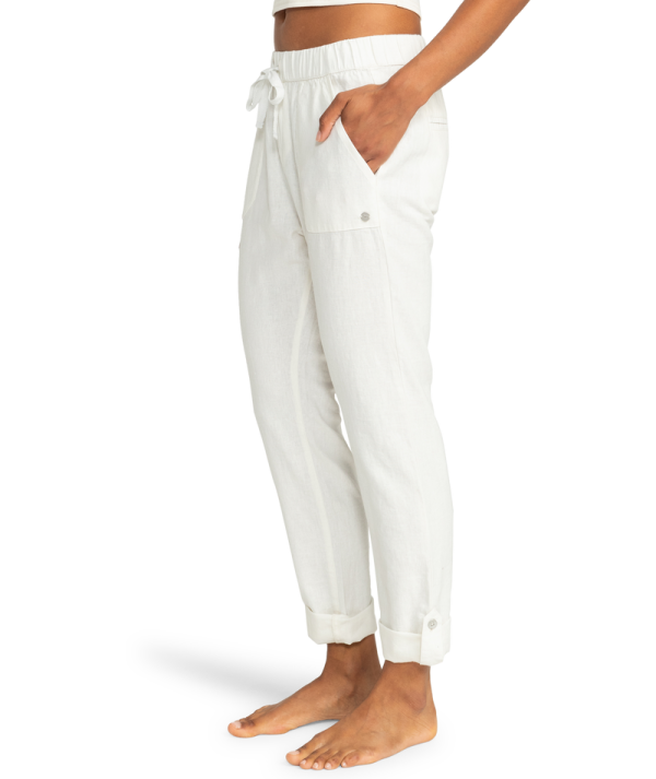 Pants | Women Roxy On The Seashore Pant Snow White Solid - Image 4
