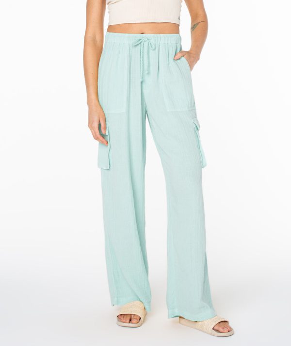 Pants | Women Roxy Precious Cargo Pant Aquifer Solid