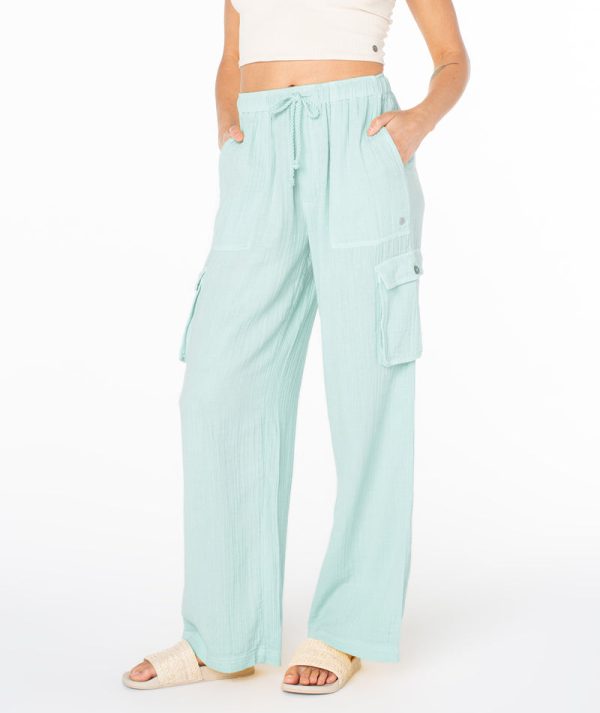 Pants | Women Roxy Precious Cargo Pant Aquifer Solid - Image 2