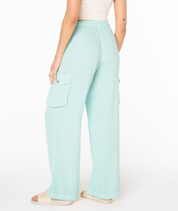 Pants | Women Roxy Precious Cargo Pant Aquifer Solid - Image 3