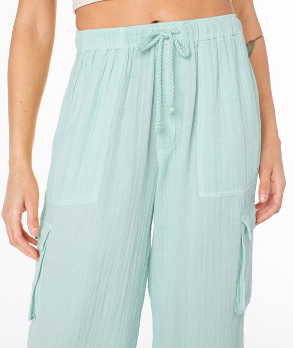 Pants | Women Roxy Precious Cargo Pant Aquifer Solid - Image 4