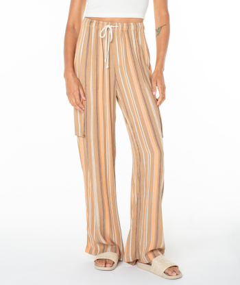 Pants | Women Roxy Precious Cargo Pant Chipmunk Saltwater Stripe