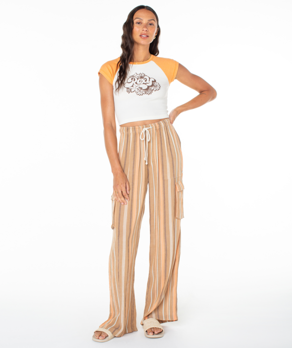 Pants | Women Roxy Precious Cargo Pant Chipmunk Saltwater Stripe - Image 3