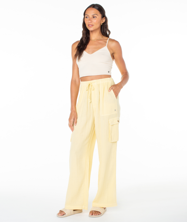 Pants | Women Roxy Precious Cargo Pant Golden Haze Solid - Image 3