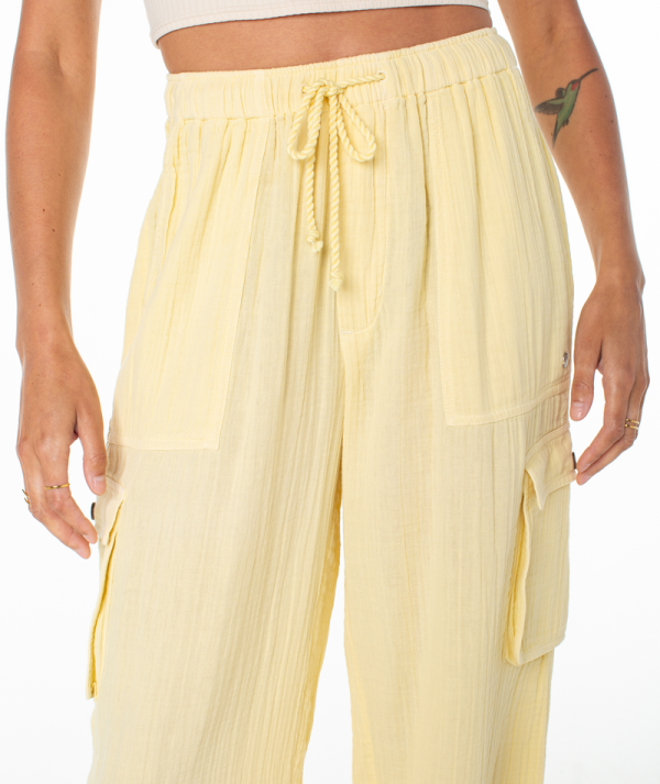 Pants | Women Roxy Precious Cargo Pant Golden Haze Solid - Image 4
