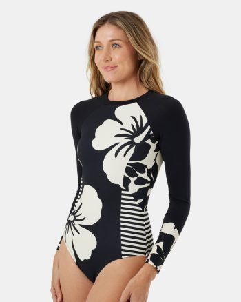 Rashguards | Women Roxy Hang Loose Suit Mod Rashguard Black/ivory