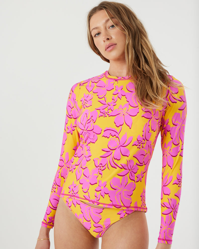 Rashguards | Women Roxy Island Time Sea Skippin Rashguard Golden Rod