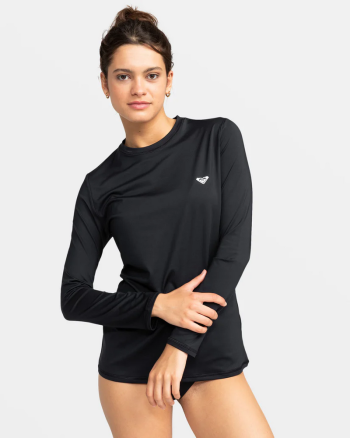 Rashguards | Women Roxy New Enjoy Waves Long Sleeve Lycra Rashguard Anthracite