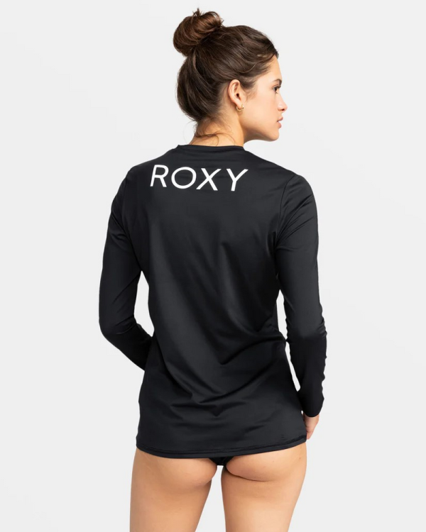 Rashguards | Women Roxy New Enjoy Waves Long Sleeve Lycra Rashguard Anthracite - Image 2