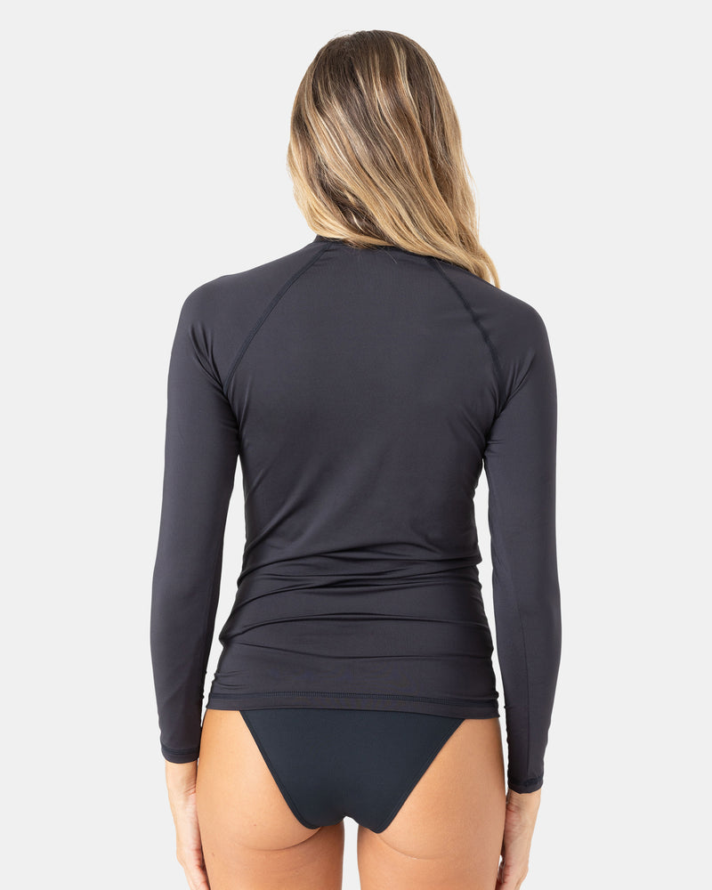 Rashguards | Women Roxy Whole Hearted Long Sleeve Rashguard Anthracite - Image 2