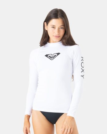 Rashguards | Women Roxy Whole Hearted Long Sleeve Rashguard Bright White