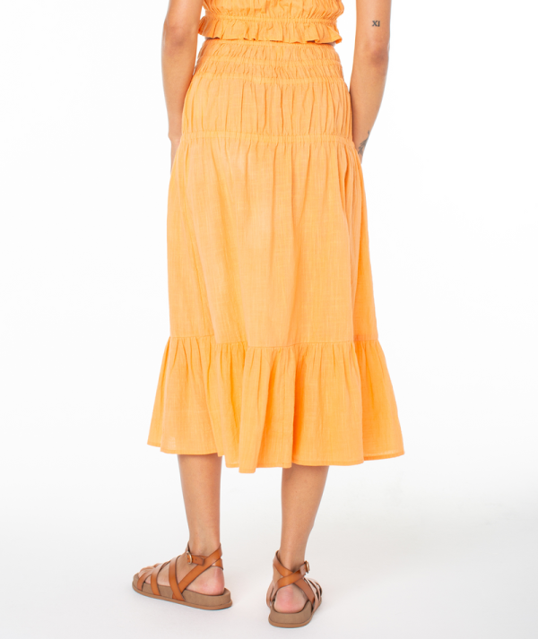 Skirts | Women Roxy Malia Midi Skirt Muskmelon Solid - Image 2