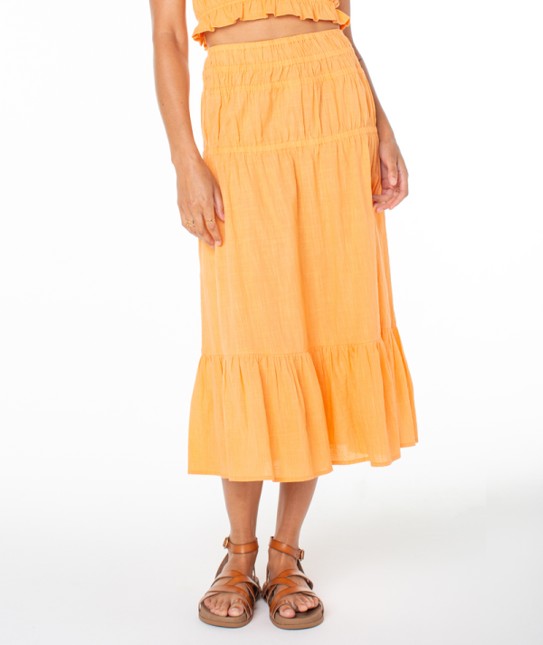 Skirts | Women Roxy Malia Midi Skirt Muskmelon Solid - Image 5
