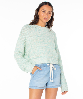 Sweaters | Women Roxy Enchanted Sky Crewneck Sweater Aquifer Solid