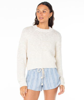 Sweaters | Women Roxy Enchanted Sky Crewneck Sweater Parchment Solid