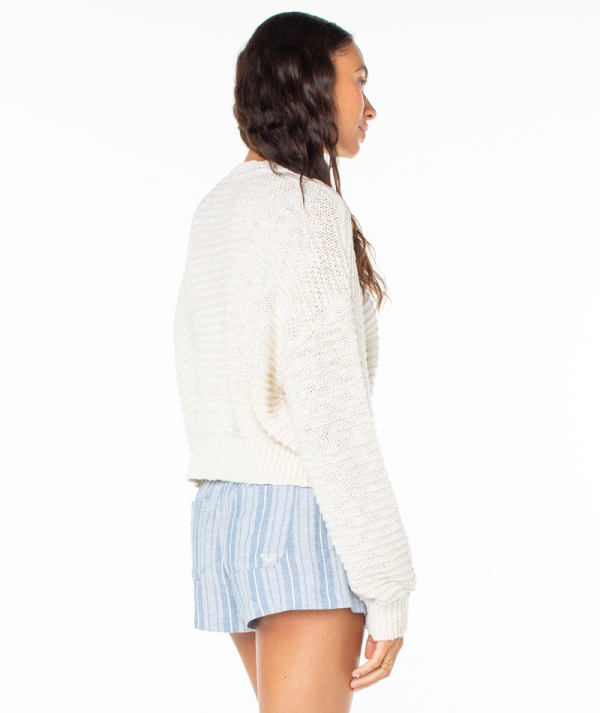 Sweaters | Women Roxy Enchanted Sky Crewneck Sweater Parchment Solid - Image 5