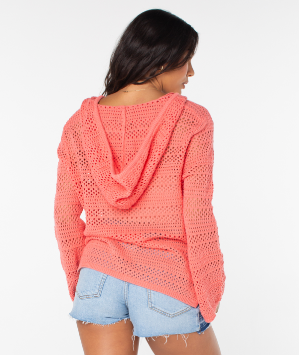 Sweaters | Women Roxy Hippie Love Solid Sweater Sugar Coral Solid - Image 2