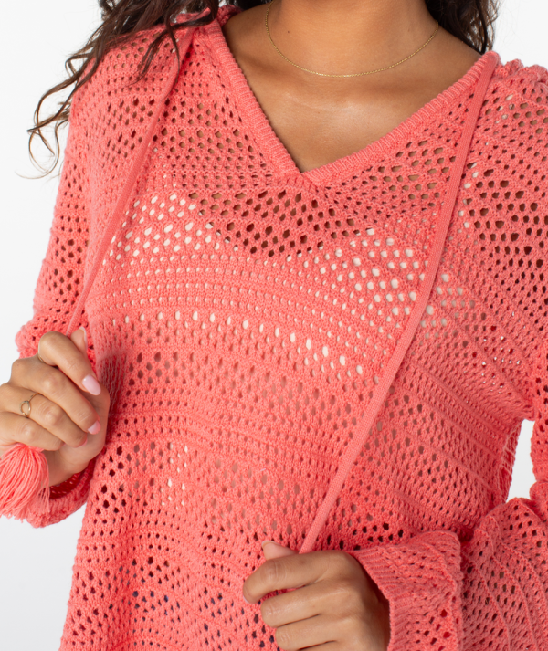 Sweaters | Women Roxy Hippie Love Solid Sweater Sugar Coral Solid - Image 3