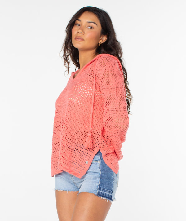 Sweaters | Women Roxy Hippie Love Solid Sweater Sugar Coral Solid - Image 4