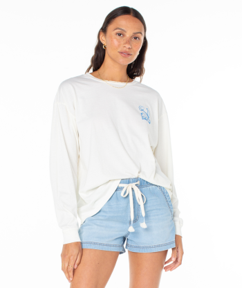 T-Shirts | Women Roxy Celebration Poster Tee Egret Celebration Poster
