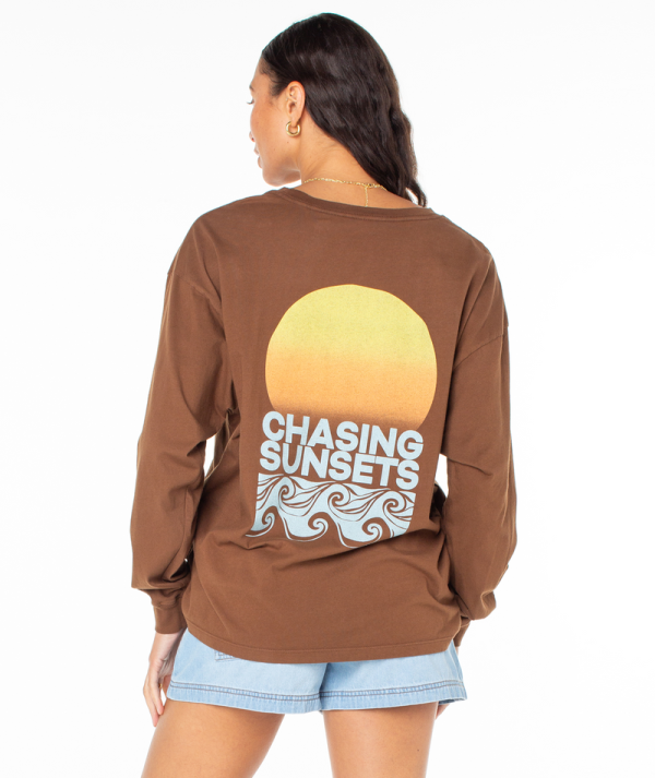T-Shirts | Women Roxy Chasing Sunsets Tee Tiramisu Chasing Sunsets - Image 2