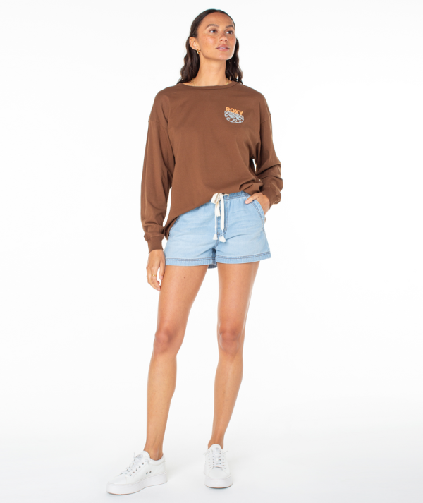 T-Shirts | Women Roxy Chasing Sunsets Tee Tiramisu Chasing Sunsets - Image 3