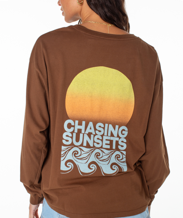 T-Shirts | Women Roxy Chasing Sunsets Tee Tiramisu Chasing Sunsets - Image 4
