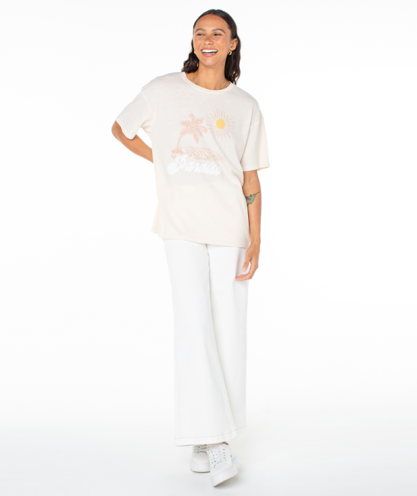 T-Shirts | Women Roxy Paraiso Tee Pink Champagne Paraiso - Image 4