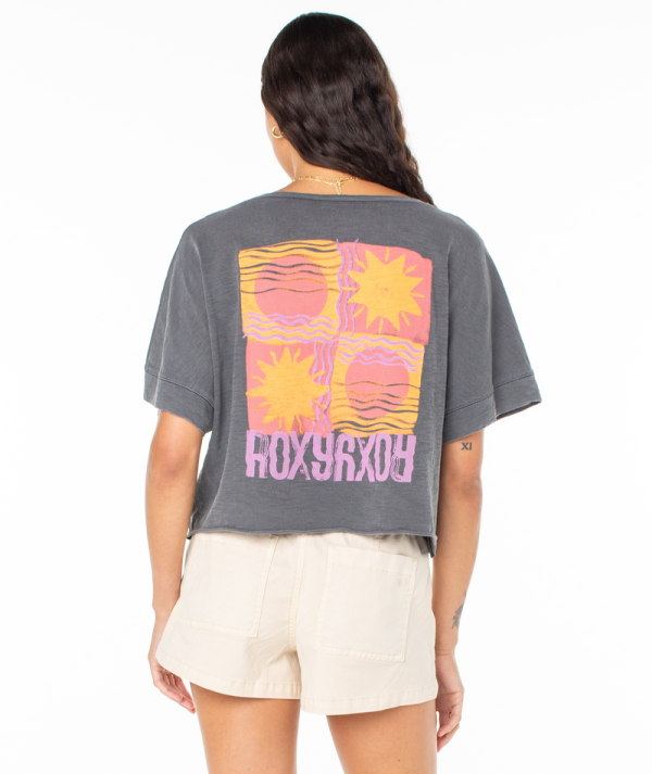 T-Shirts | Women Roxy Sun Stamps Tee Phantom Sun Stamps - Image 2