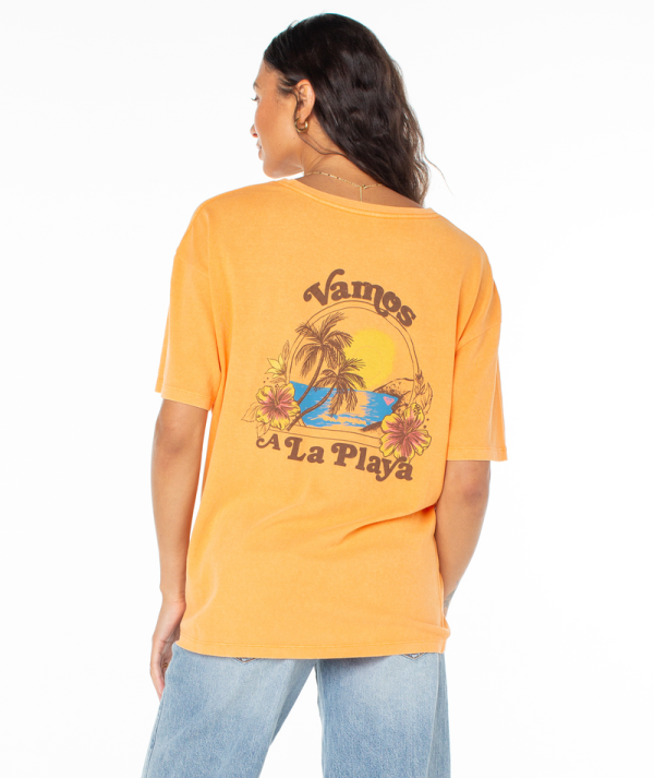 T-Shirts | Women Roxy Vamos Tee Muskmelon Vamos - Image 2