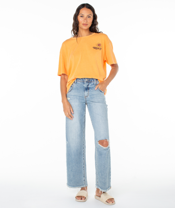 T-Shirts | Women Roxy Vamos Tee Muskmelon Vamos - Image 3