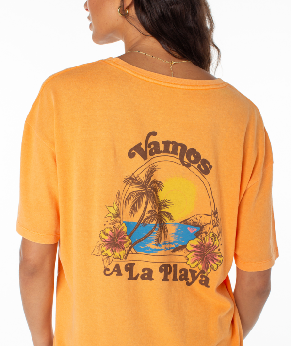 T-Shirts | Women Roxy Vamos Tee Muskmelon Vamos - Image 4