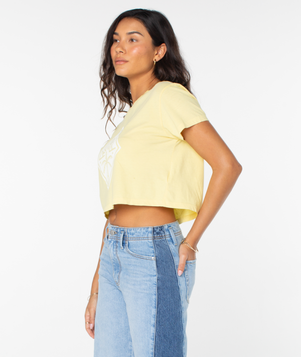 T-Shirts | Women Roxy Wave Riders Cropped Tee Snapdragon Wave Riders - Image 3