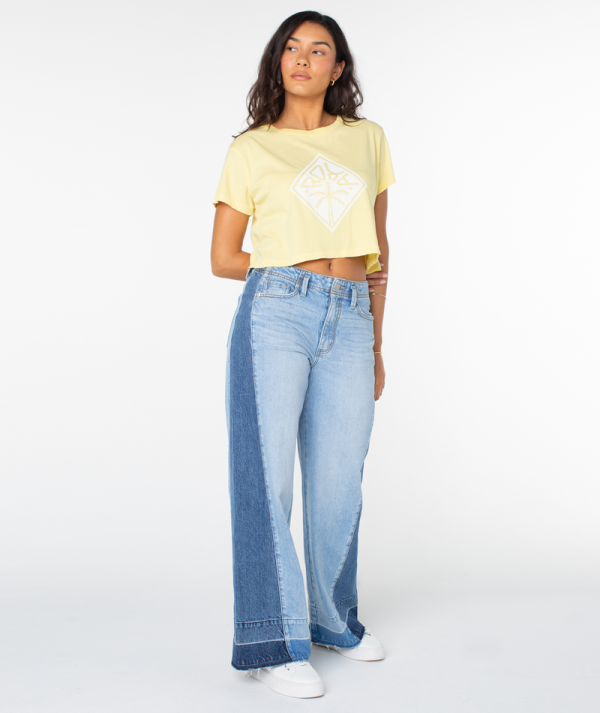 T-Shirts | Women Roxy Wave Riders Cropped Tee Snapdragon Wave Riders - Image 5