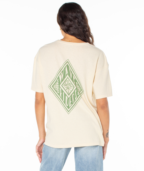 T-Shirts | Women Roxy Wave Riders Tee Parchment Wave Riders - Image 2