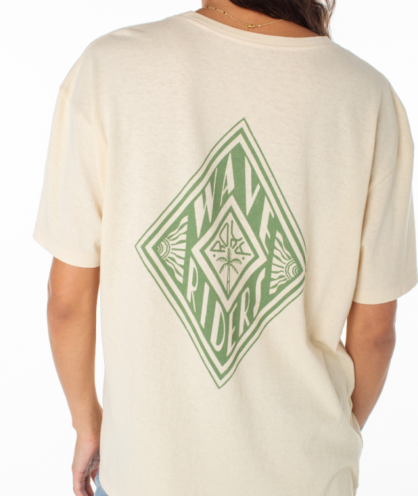 T-Shirts | Women Roxy Wave Riders Tee Parchment Wave Riders - Image 5