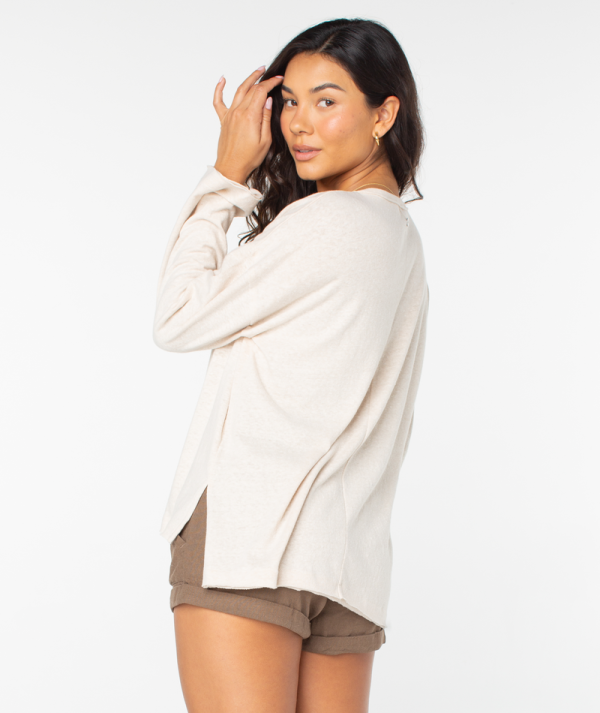 T-Shirts | Women Roxy Weekend Story Top Parchment Solid - Image 2