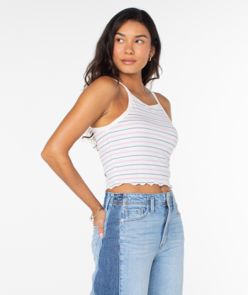 Tank Tops | Women Roxy Cool Sunsetz Top Egret Offshore Stripe