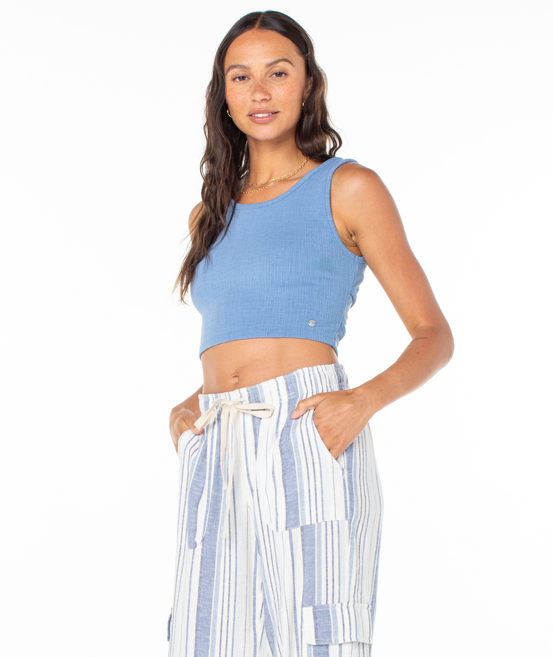 Tank Tops | Women Roxy Good Keepsake Crop Top Riviera Solid - Image 3
