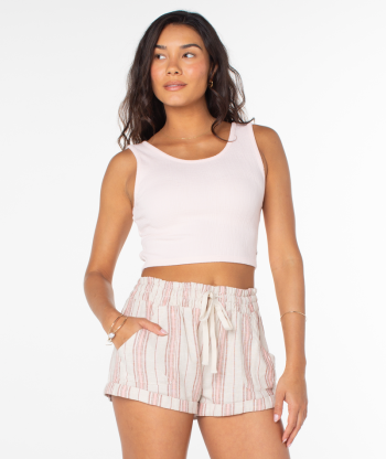 Tank Tops | Women Roxy Good Keepsake Crop Top Rose Quartz Solid