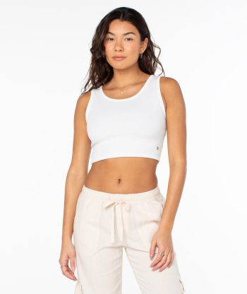 Tank Tops | Women Roxy Good Keepsake Crop Top Snow White Solid