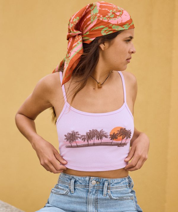 Tank Tops | Women Roxy Palm Stripe Tank Orchid Bouquet Palm Stripe