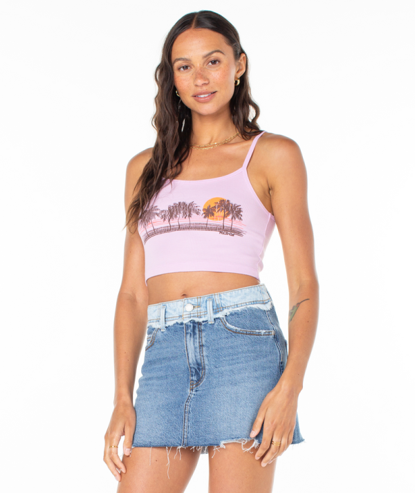 Tank Tops | Women Roxy Palm Stripe Tank Orchid Bouquet Palm Stripe - Image 4