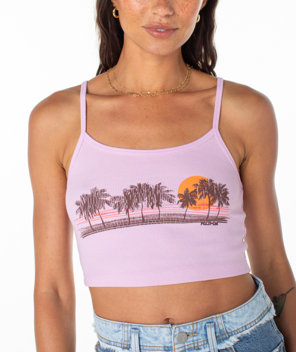Tank Tops | Women Roxy Palm Stripe Tank Orchid Bouquet Palm Stripe - Image 5