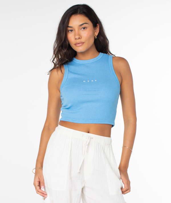Tank Tops | Women Roxy Roxify Tank Azure Blue Roxify Embroidery